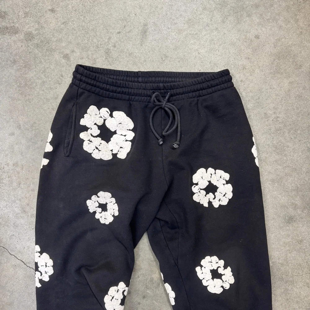 Men's Black denim tears Sweatpants L - Picture 3 of 7